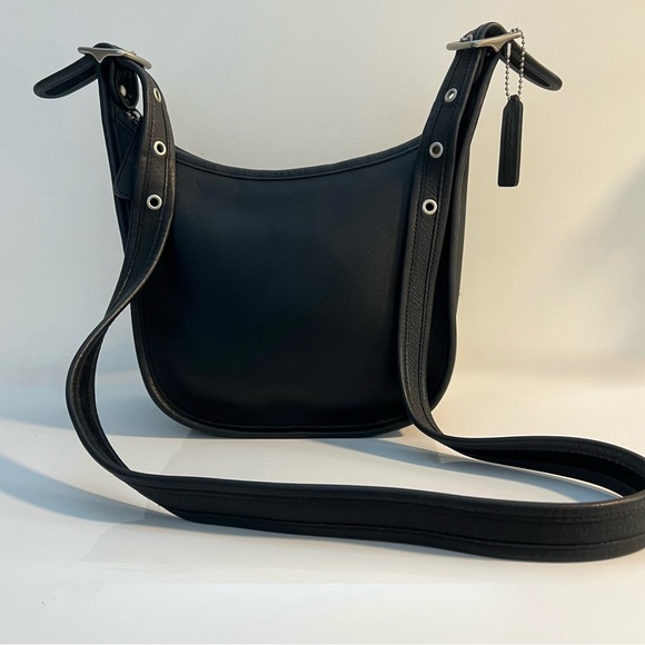 SOLD VINTAGE COACH Black Leather & Nickle Hardware Janice Legacy Bag #9959 - Picture 7 of 13